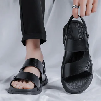 Nuevo Macho Split, Sandalias De Cuero Suave Cómodo Romano Sandalias De Los Hombres De Verano Casual Zapatos De Moda Antideslizante Zapatillas