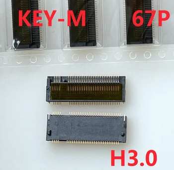 Nuevo NGFF ranura SSD unidad de estado sólido de encaje 67P CLAVE-M H3.0mm NGFF hembra base chapado en oro