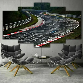 Nurburgring Circuito de Carreras de Coches de 5 Panel de Impresión de la Lona de Arte de la Pared Decoración del Hogar HD Imprimir Imágenes Cartel de No hay Enmarcado de 5 piezas