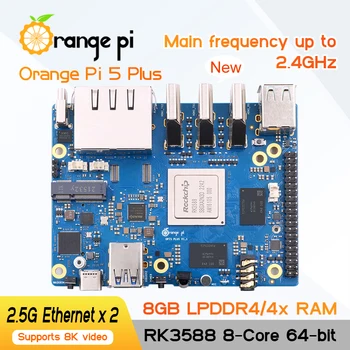 Orange Pi 5 Plus 8G RK3588 2.5 G Dual de Ethernet de los Puertos PCIE Extensión Único Ordenador de a Bordo,Ejecutar Android,Ubuntu, Debian OS