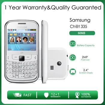 Original Desbloqueado Samsung Ch@t 335 S3350 GSM 60MB Mini-SIM 2MP 2.4
