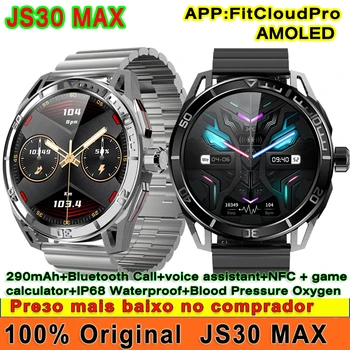 Original JS30 MAX Reloj Inteligente Hombres NFC Pantalla AMOLED de Voz Siri Juego de Bluetooth de la Llamada Sport Fitness Monitor de Ritmo Cardíaco Smartwatch