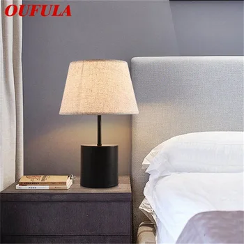 OUFULA Modernas Lámparas de Mesa Simple de Escritorio LED de Iluminación de la Tela para el Hogar Sala de estar Dormitorio-Estudio