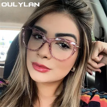Oulylan Sexy Gafas Ojo de Gato Marcos de Anteojos Transparentes para las Mujeres de Moda Óptica Gafas de Miopía Marco