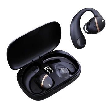 Oído abierto de Auriculares Inalámbricos Bluetooth Auriculares Impermeables Gancho para la Oreja con Micrófono Dual 10H Tiempo de Reproducción Estéreo Bass Auriculares Deportivos