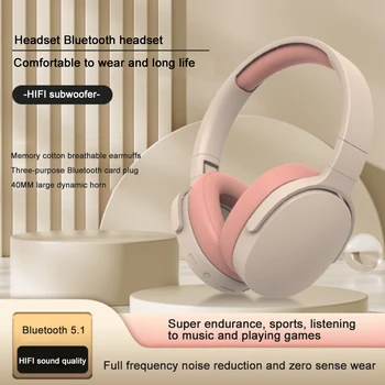 P2961 Auriculares Bluetooth 5.0 a Través del Oído Estéreo de alta fidelidad Auricular Inalámbrico de Bajo Pesado Juego de Auriculares del Reproductor de Música Con MICRÓFONO Para Regalos