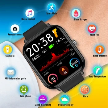 Para Android En Mi Samsung Smart Watch Mujeres Hombres Q9 Pro Fitness Reloj De La Presión Arterial 1.7 Táctil Completa De La Prenda Impermeable Ip68 Smartwatch 2022