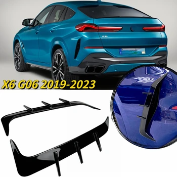 Para BMW X6 G06 2Pcs Posterior del Coche de Parachoques Splitter Spoiler Rumor de la salida de Aire 2019 2020 2021 2022 2023+ Negro Brillante de Optimización Cuerpo Kits