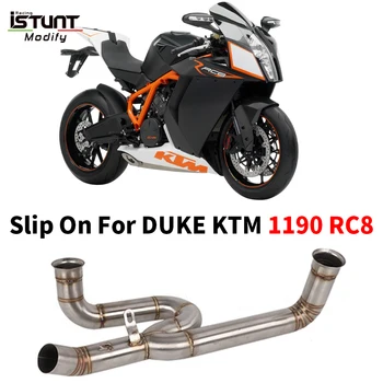Para DUKE KTM 1190 RC8 RC 8 de Escape de Motocicletas Modificadas de Escape de la Moto de acero Inoxidable de Medio Tubo de conexión Conectar el 50,8 MM Silenciador