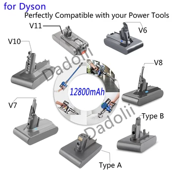 Para Dyson V6 V7 V8 V10 Tipo a/B 12800mAh Reemplazo de la Batería para Dyson Absoluta Cable Libre de Vacío de Mano, Aspiradora