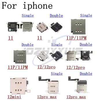 Para el iPhone 11 12 Mini Pro Max SE 2020 Único de Doble Tarjeta SiM de la Ranura de soporte de la Bandeja del Lector de Zócalo Flex Cable de Piezas de Repuesto