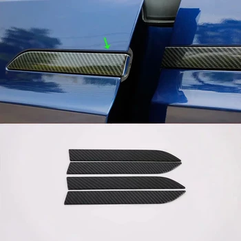 Para el Tesla Model X 4 PIEZAS de Fibra de Carbono ABS Auto Lado de la Manija de la Puerta Bowl Protector de la Cubierta Moldura Coche Estilo Accesorios