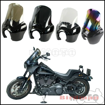 Para Harley Softail Low Rider S 114 117 FXLRS 2020-2022 Matón Estilo de Motocicleta Faro Carenado de 15 pulgadas, Pantalla de Viento Faro de la Máscara