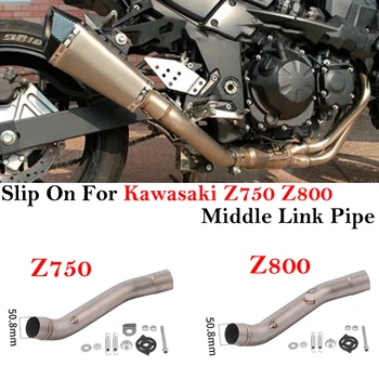 Para KAWASAKI Z750 Z 750 2007 - 2014 Z800 Z 800 2013 - 2016 de la Motocicleta Sistema de Escape del Silenciador del Tubo de Escape de Moto Medio Tubo de conexión