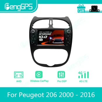 Para Peugeot 206 2000 - 2016 Android Radio de Coche Multimedia Estéreo Reproductor de Autoradio 2 Din GPS de Navegación PX6 Unidad de Visualización de la Pantalla