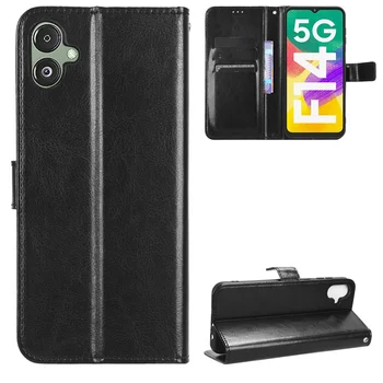 Para Samsung Galaxy F14 Caso de Cuero de Lujo de la Flip Wallet Con Cordón Cover Para Galaxy F14 f14 Función del Soporte caja del Teléfono