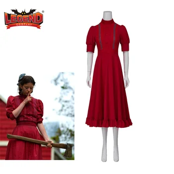 Película de terror de la Perla Traje de Cosplay Vintage Gótico Rojo Cosplay Vestido de Fiesta de Halloween Traje Traje para las Mujeres, el Juego de Rol