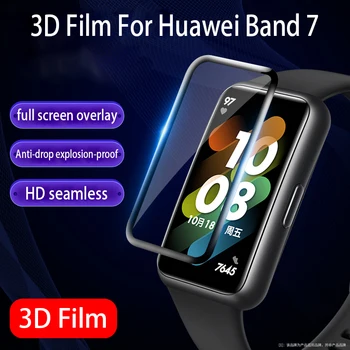 Película en 3D Para Huawei Banda 7 6 Honor 6 Reloj Inteligente de Cobertura Completa Protector de Pantalla Para Huawei Banda 7 Banda de 6 capa Blanda