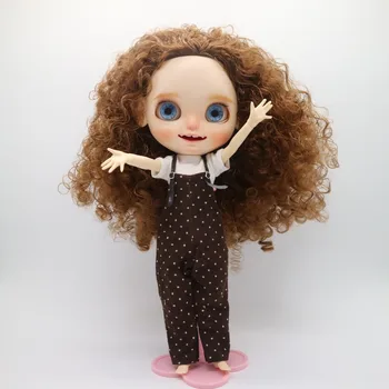 personalización de la muñeca de BRICOLAJE Cambio del cuerpo de la junta blyth doll Para Chicas de cabello castaño rizado