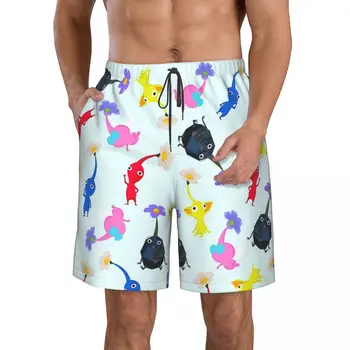 Pikmin de los Hombres pantalones Cortos de Playa Gimnasio de secado Rápido, Divertido Traje de baño de la Calle de la Diversión 3D Cortos