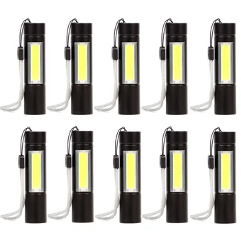 Portátil Recargable de la Linterna de LED Mini Antorcha Construido En la Batería de Camping al aire libre Fuerte de la Lámpara Impermeable Ajustable Linterna de bolsillo