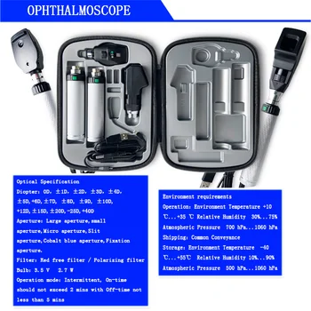 Profesional de la Óptica Oftálmica Dos Asas Retinoscope Optometría Recargable Oftalmoscopio Conjunto de SR-24A