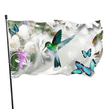 Pájaro Flores De Primavera Remolinos Colibrí Mariposas Divertido Banderas De Vacaciones Con Jardín Patio De La Casa De Las Banderas De Interior Al Aire Libre Del Partido De Decoración Para El Hogar