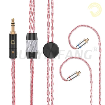 QUEYINFANG de 8 núcleos Rojo Plata Mixto Cable de los Auriculares Cable de Actualización MMCX/0.78 2Pin/A2DC Conector 3.5/2.5/4.4 mm