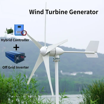 Real de la Eficiencia de la Energía Libre el Molino de viento de 5 kw 6 kw 12v 24v 48v Eje Vertical Permanente de la Turbina de Viento de Maglev Con 220v de Salida del Inversor