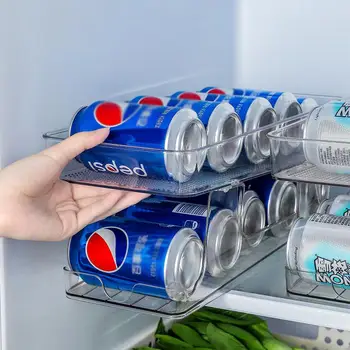 Refrigerador Organizador de Contenedores Nevera Puede Organizador de la lata de Refresco Dispensador de la Bebida de la Botella se Puede Titular Automático de Roll-off Estante de Almacenamiento