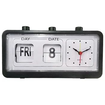 Reloj De Alarma Mecánica Novedad Flip Reloj De Escritorio Digital Reloj Con Calendario Reloj De La Decoración Del Hogar, Decoración Retro