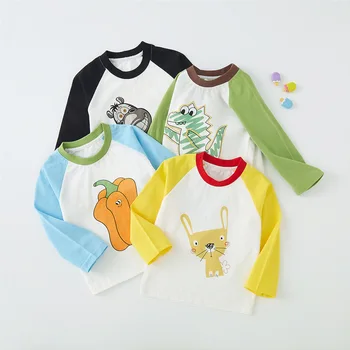 Ropa de bebé de los Muchachos Puro Algodón de Manga Larga T-shirts de la Primavera Y el Otoño de los Niños de los Bebés de Niñas Tops Y Bottoms