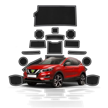 RUIYA para Nissan Qashqai J11 SUV 2019 2020 2021 Puerta del Coche Groove Estera antideslizante en la Ranura de la Almohadilla de Interiores de Automóviles Qashqai J11 Accesorios
