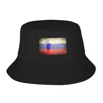 Ruso Grunge Bandera Con El Soldado De La Silueta . Adulto del Pescador Sombrero Bob Cubo de Sombreros de las Mujeres de los Hombres Gorras Sombrero de pescador a Chica Chico del Sombrero