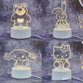 Sanrio Kuromi Mi Melodía Cinnamoroll De Hello Kitty Dormitorio Creativo Cumpleaños Regalo Lámpara De Noche De Los Niños De Dibujos Animados De La Lámpara De La Mesa