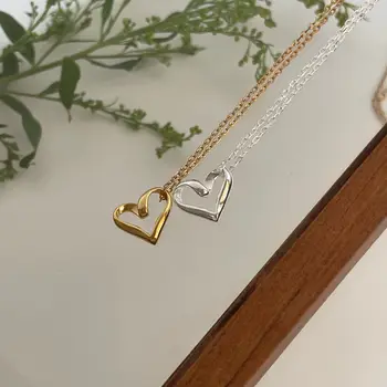 SHANICE Nueva S925 plata esterlina Colgante de Corazón Collares para las Mujeres de la Joyería de Regalo Minimalista Diseñador de Accesorios Originales