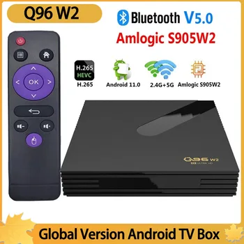 smart IP Cuadro de TV Android Q96 W2 Smart TV Box Amlogic S905 Quad Core 2.4 G、5G Dual WIFI 4K HDR Set Top Box 8GB+128GB Media Player