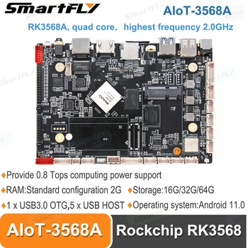 Smartfly AIOT-3568A Rockchip RK3568 Comercial de la Pantalla de la Placa base 2 gb de RAM Integrada en el PCI-E 3/4G módulo de Soporte de Android 11.0