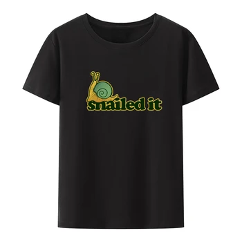 Snailed Es de dibujos animados Modal de Impresión de la Camiseta de las Mujeres a Corto sleev Transpirable Y2k, Tops de las Señoras de Goth Cómodo Estética Creativa de la Camisa