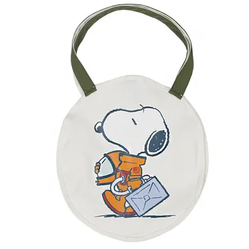 Snoopy las mujeres bolsa de mensajero de la lona bolsa de hombro de la moda de dibujos animados de hombro bolso de la lona literaria ronda estudiante de la chica de la bolsa de compras