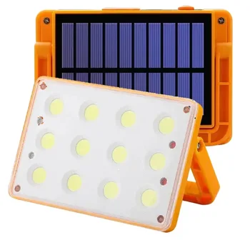 Solar de la Mazorca de la Luz de Trabajo LED Bañadores USB Portátil Recargable de la Luz de Camping al aire libre con Soporte de Mano Magnético del Banco de la Alimentación