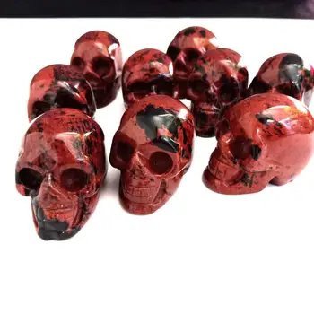 Tallada a mano Natural de la Red de Obsidiana Piedra Cráneo de Cristal de Reiki Cráneos Red de Obsidiana Curación Cráneos Para la Venta de GM