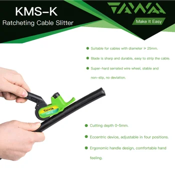 TAWAA de Fibra Óptica Longitudinal de la Herramienta de Stripping KMS-K de Doble Cara de Cuchillo de Trinquete Cortadora de Cable