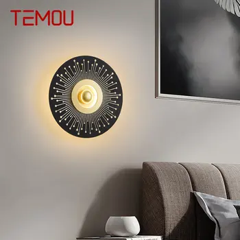 TEMOU Moderna Lámpara de Pared LED Nórdicos Creativo Simple Negro Interior de la Lámpara de Luz para la Decoración de la Casa Sala de estar Dormitorio de Cabecera