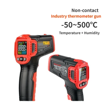 Termómetro infrarrojo Sin contacto de la pantalla LCD Digital Medidor de Temperatura de la Pistola con la Humedad térmica Industrial al aire libre Higrómetro