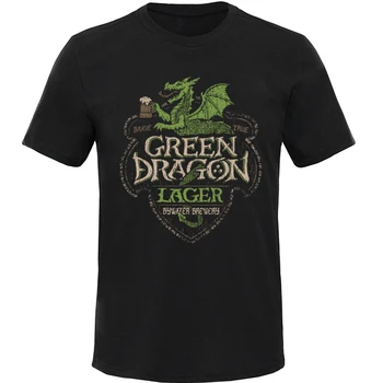 Tiempo La Cerveza Camiseta De Los Hombres Del Dragón Verde Lager Mens T-Shirt Retro Cupones De Verano/Otoño De Manga Corta 100% Algodón Tops Casual De La Camiseta De La