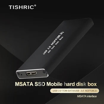 TISHRIC Hdd Usb 3.0 A M-SATA 8 TB de Disco Duro Externo de Caso Para la Unidad de disco Duro de la Caja caja del Disco Duro de Alta Velocidad, caja de disco duro