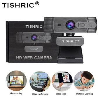 TISHRIC Webcam USB 1080 Web Cam Webcam Full HD 1080p con Enfoque Automático de la Cámara Web Con Micrófono de la Cámara Web Cámara Para el Ordenador
