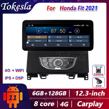 Tokesla Para Honda Fit Android Central de Radio de Coche Multimedia Reproductor de Vídeo Dvd de la Pantalla Táctil de Navegación GPS receptor Estéreo sistema de