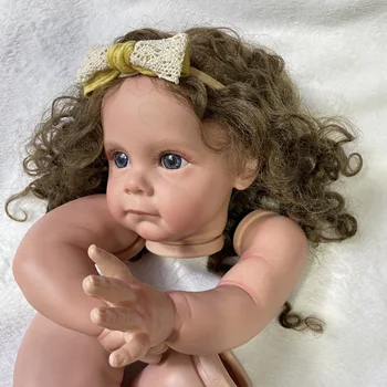 Trata de 24 pulgadas Ya Pintado Reborn Doll Kit de Maggi Mano de raíces del Pelo Suelto de BRICOLAJE de la Muñeca de las Piezas Con un Paño Cuerpo Renacido Maggie